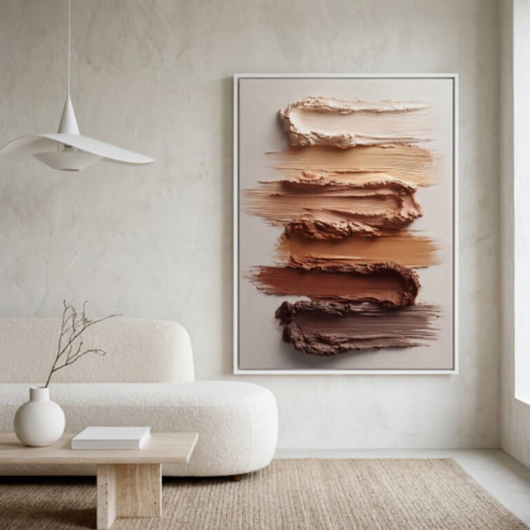 Quadro Abstrato Texturizado em Tons Terrosos – Arte Moderna Elegante