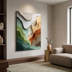 Quadro abstrato contemporaneo colorido texturizado