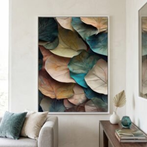 Quadro folhas decorativas tropicais moderno para sala